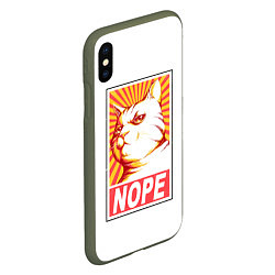 Чехол iPhone XS Max матовый Nope - cat, цвет: 3D-темно-зеленый — фото 2