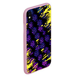 Чехол iPhone XS Max матовый Brawl stars neon mobile, цвет: 3D-розовый — фото 2