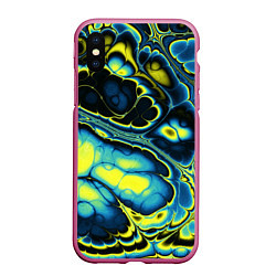 Чехол iPhone XS Max матовый Абстрактный узор, цвет: 3D-малиновый