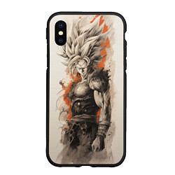 Чехол iPhone XS Max матовый Super Saiyan Goku, цвет: 3D-черный