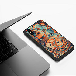 Чехол iPhone XS Max матовый Абстрактный разноцветный узор, цвет: 3D-черный — фото 2