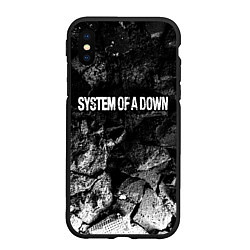 Чехол iPhone XS Max матовый System of a Down black graphite, цвет: 3D-черный