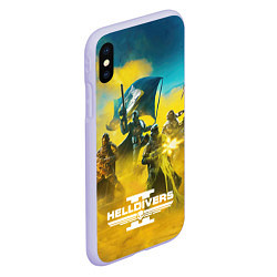 Чехол iPhone XS Max матовый Helldivers 2: Battle, цвет: 3D-светло-сиреневый — фото 2