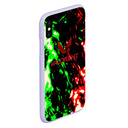 Чехол iPhone XS Max матовый Valorant flame fire, цвет: 3D-светло-сиреневый — фото 2