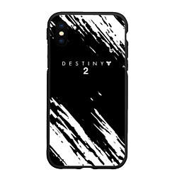 Чехол iPhone XS Max матовый Destiny краски чёрно белые, цвет: 3D-черный