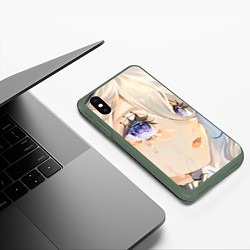 Чехол iPhone XS Max матовый Genshin Impact Furina cry tears, цвет: 3D-темно-зеленый — фото 2