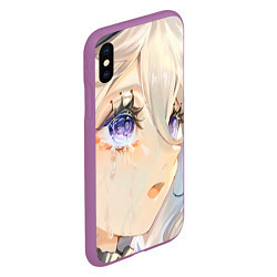 Чехол iPhone XS Max матовый Genshin Impact Furina cry tears, цвет: 3D-фиолетовый — фото 2