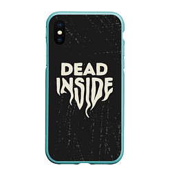 Чехол iPhone XS Max матовый Dead inside арт, цвет: 3D-мятный