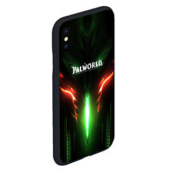 Чехол iPhone XS Max матовый Palworld зеленый неоновый свет, цвет: 3D-черный — фото 2