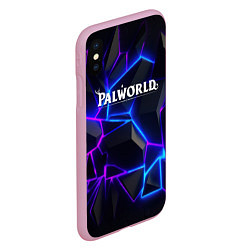 Чехол iPhone XS Max матовый Palworld логотип на ярких неоновых плитах, цвет: 3D-розовый — фото 2