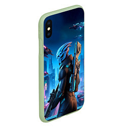 Чехол iPhone XS Max матовый Mass Effect - ai art, цвет: 3D-салатовый — фото 2