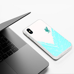 Чехол iPhone XS Max матовый Liverpool logo texture fc, цвет: 3D-белый — фото 2