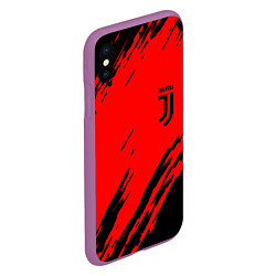 Чехол iPhone XS Max матовый Juventus краски спорт фк, цвет: 3D-фиолетовый — фото 2
