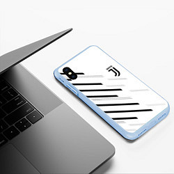 Чехол iPhone XS Max матовый Juventus sport geometry, цвет: 3D-голубой — фото 2