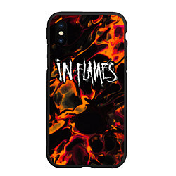 Чехол iPhone XS Max матовый In Flames red lava, цвет: 3D-черный