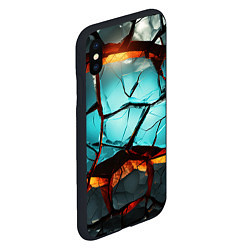 Чехол iPhone XS Max матовый Абстрактные камни разломленные, цвет: 3D-черный — фото 2