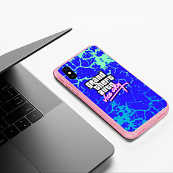 Чехол iPhone XS Max матовый GTA вайсити неоновая текстура, цвет: 3D-баблгам — фото 2