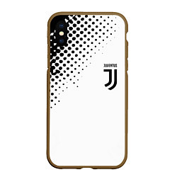 Чехол iPhone XS Max матовый Juventus sport black geometry, цвет: 3D-коричневый
