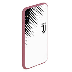Чехол iPhone XS Max матовый Juventus sport black geometry, цвет: 3D-малиновый — фото 2