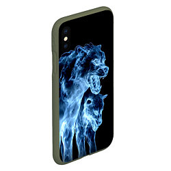 Чехол iPhone XS Max матовый Волки призраки, цвет: 3D-темно-зеленый — фото 2