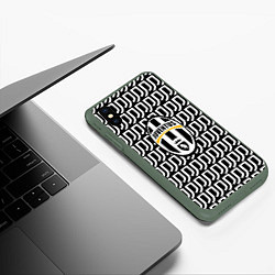 Чехол iPhone XS Max матовый Juventus pattern fc, цвет: 3D-темно-зеленый — фото 2