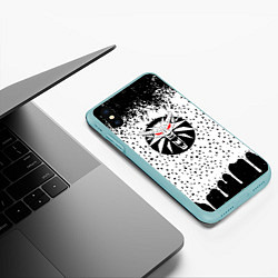 Чехол iPhone XS Max матовый Ведьмак лого средневековье, цвет: 3D-мятный — фото 2