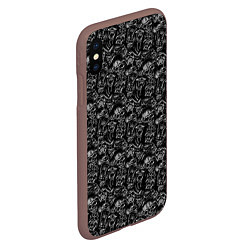 Чехол iPhone XS Max матовый Черепа с меткой жертвы, цвет: 3D-коричневый — фото 2