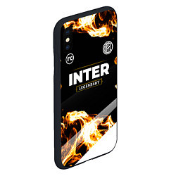 Чехол iPhone XS Max матовый Inter legendary sport fire, цвет: 3D-черный — фото 2