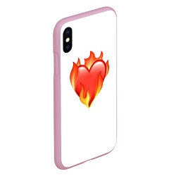 Чехол iPhone XS Max матовый Сердце в огне эмодзи, цвет: 3D-розовый — фото 2