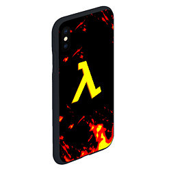 Чехол iPhone XS Max матовый Half life огненный стиль лава, цвет: 3D-черный — фото 2