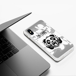 Чехол iPhone XS Max матовый In Flames рок панда на светлом фоне, цвет: 3D-белый — фото 2