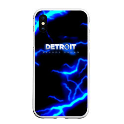 Чехол iPhone XS Max матовый Detroit become human storm, цвет: 3D-белый