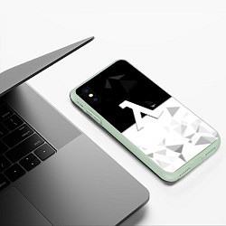Чехол iPhone XS Max матовый Half life pattern geometry, цвет: 3D-салатовый — фото 2