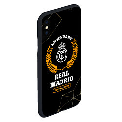 Чехол iPhone XS Max матовый Лого Real Madrid и надпись legendary football club, цвет: 3D-черный — фото 2