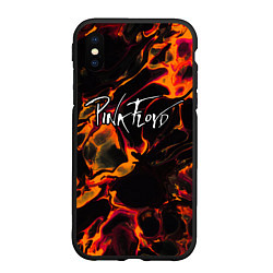 Чехол iPhone XS Max матовый Pink Floyd red lava, цвет: 3D-черный