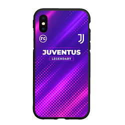 Чехол iPhone XS Max матовый Juventus legendary sport grunge, цвет: 3D-черный