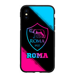 Чехол iPhone XS Max матовый Roma - neon gradient, цвет: 3D-черный