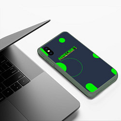 Чехол iPhone XS Max матовый Майнкрафт крафт, цвет: 3D-темно-зеленый — фото 2