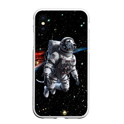 Чехол iPhone XS Max матовый The dalmatian brave cosmonaut - ai art, цвет: 3D-белый