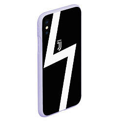Чехол iPhone XS Max матовый Ювентус спорт геометрия, цвет: 3D-светло-сиреневый — фото 2