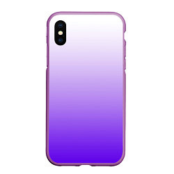 Чехол iPhone XS Max матовый Бело-сиренево-синий градиент, цвет: 3D-фиолетовый