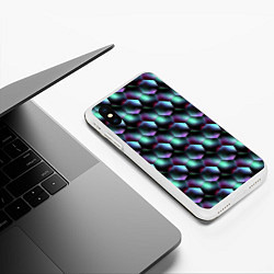 Чехол iPhone XS Max матовый Красно-черно-зеленые кубики, цвет: 3D-белый — фото 2