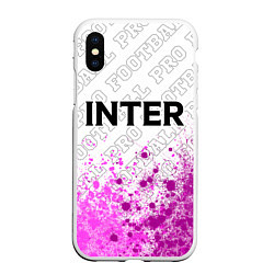 Чехол iPhone XS Max матовый Inter pro football посередине, цвет: 3D-белый