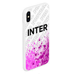 Чехол iPhone XS Max матовый Inter pro football посередине, цвет: 3D-белый — фото 2