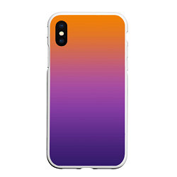 Чехол iPhone XS Max матовый Градиент оранжево-фиолетовый