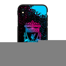 Чехол iPhone XS Max матовый Liverpool - neon gradient, цвет: 3D-черный