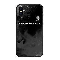 Чехол iPhone XS Max матовый Manchester City sport на темном фоне посередине