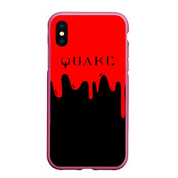 Чехол iPhone XS Max матовый Quake краски текстура шутер, цвет: 3D-малиновый