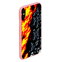 Чехол iPhone XS Max матовый Текстура огня и воды, цвет: 3D-баблгам — фото 2