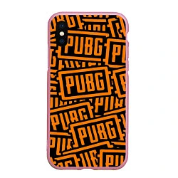 Чехол iPhone XS Max матовый PUBG pattern game, цвет: 3D-розовый